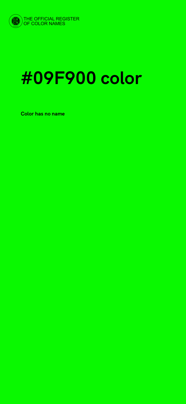 #09F900 color image