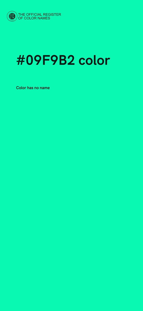 #09F9B2 color image