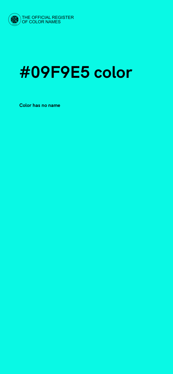 #09F9E5 color image