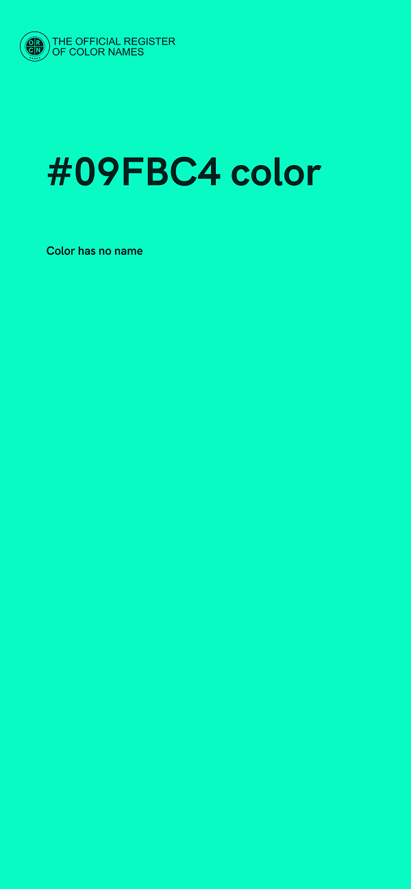 #09FBC4 color image