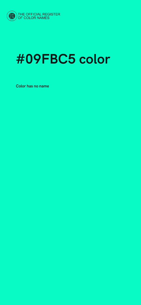 #09FBC5 color image
