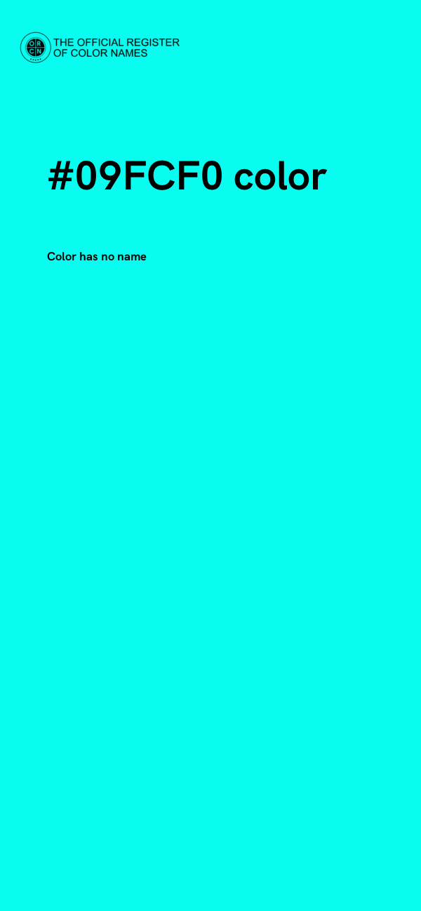 #09FCF0 color image