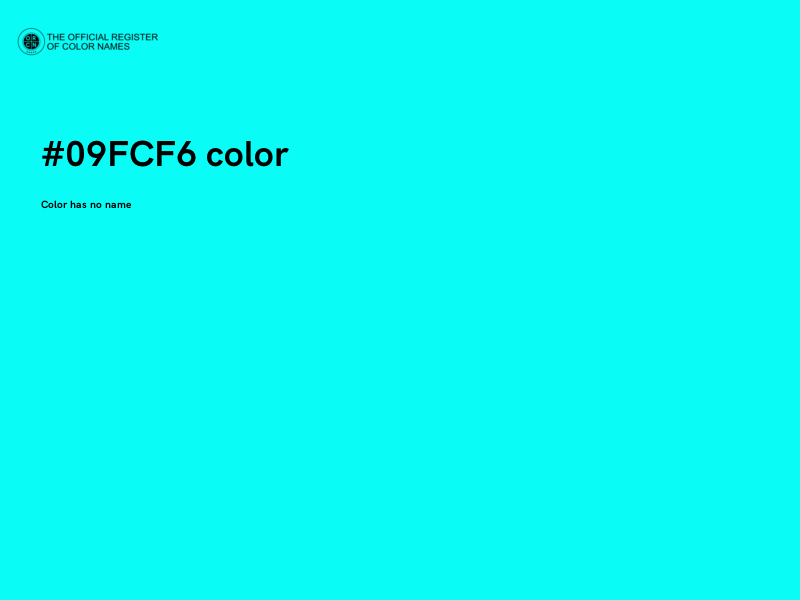 #09FCF6 color image