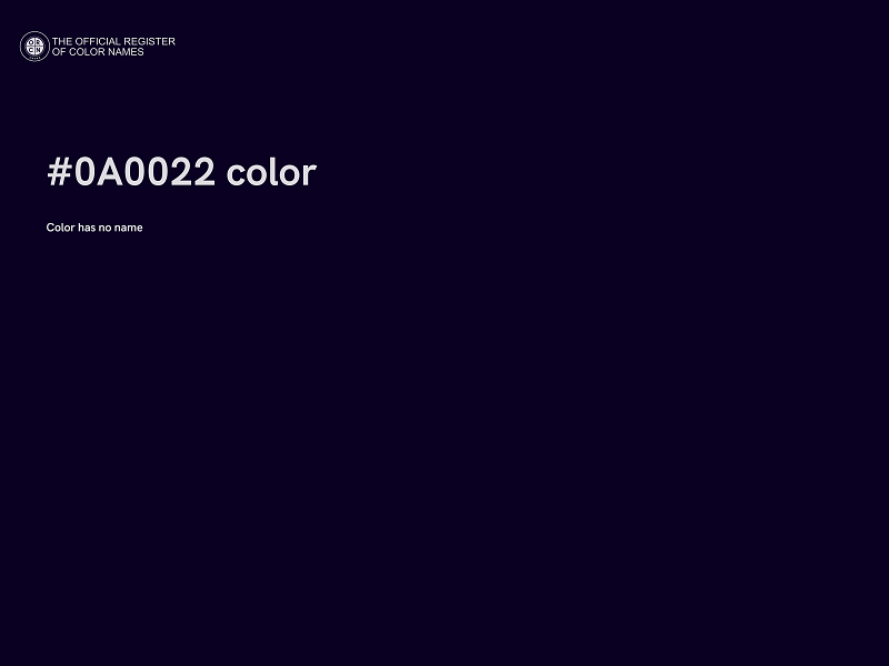 #0A0022 color image
