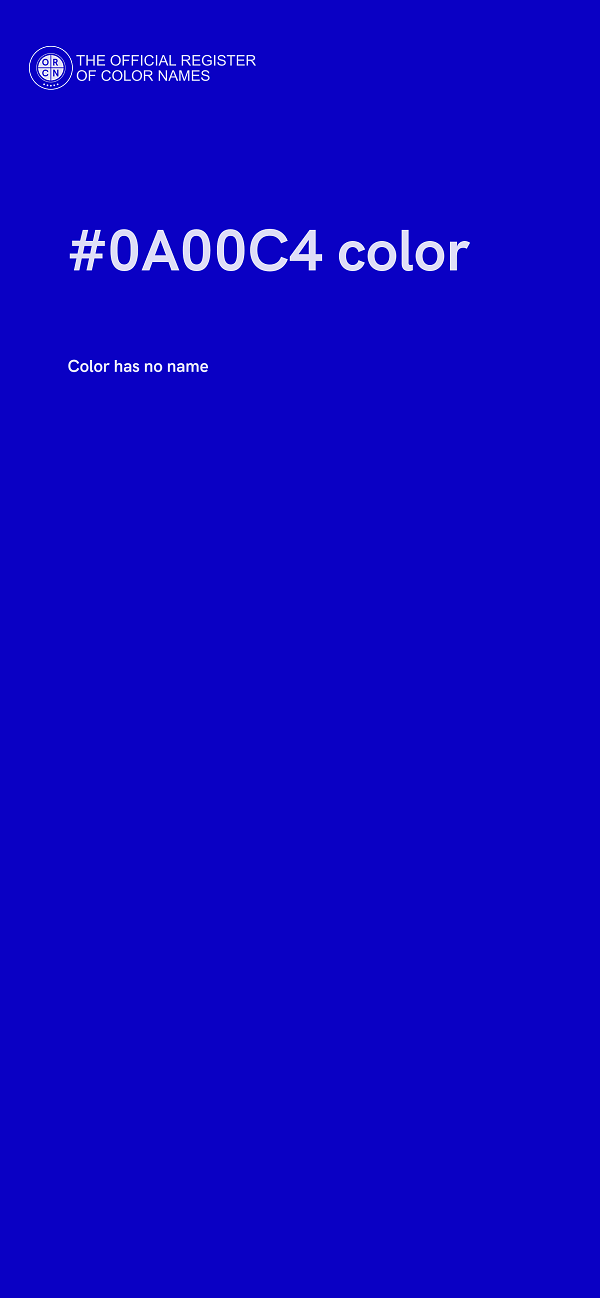 #0A00C4 color image