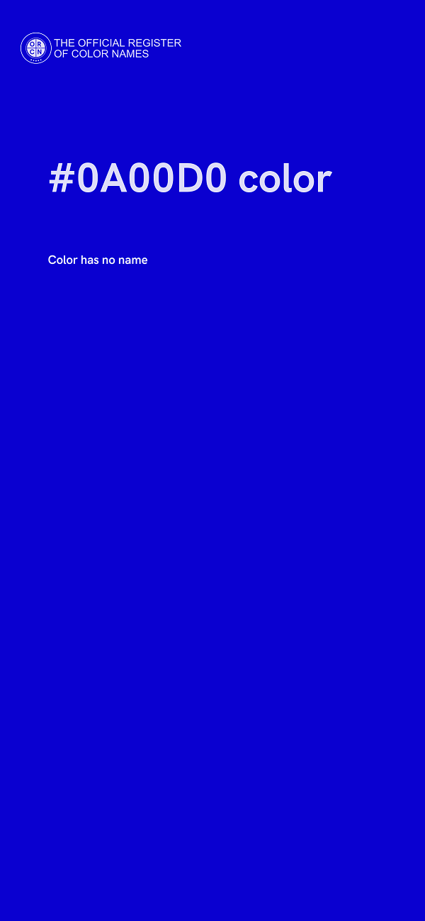 #0A00D0 color image