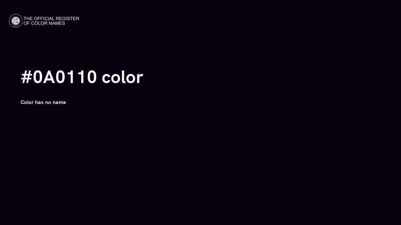 #0A0110 color image