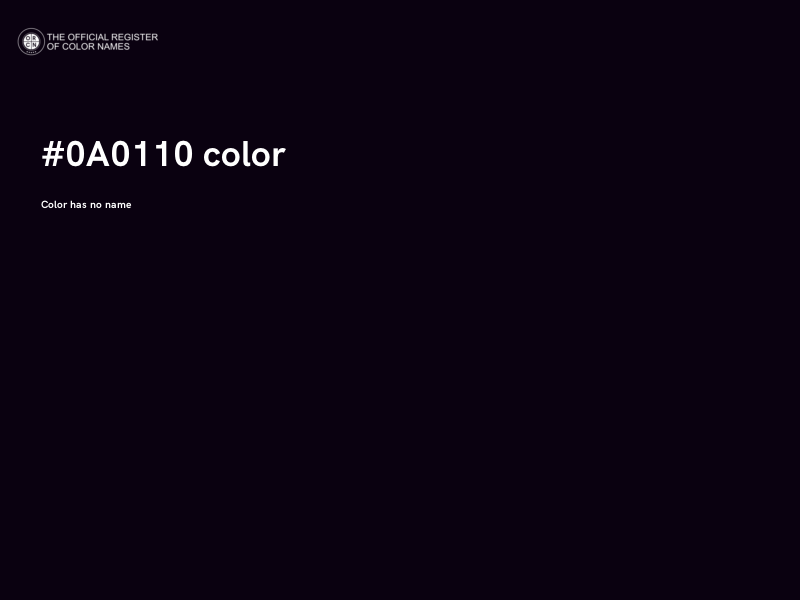 #0A0110 color image