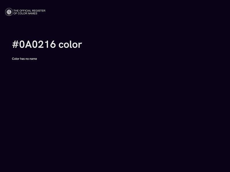 #0A0216 color image