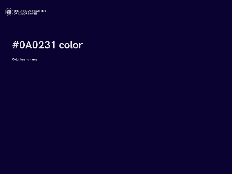 #0A0231 color image