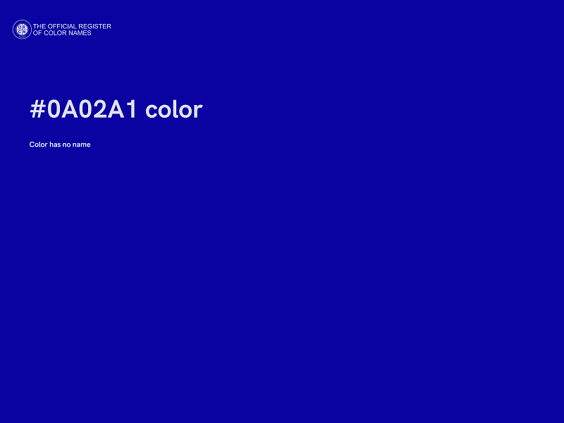 #0A02A1 color image