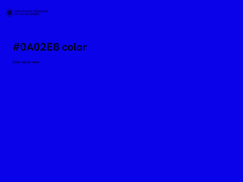 #0A02E8 color image
