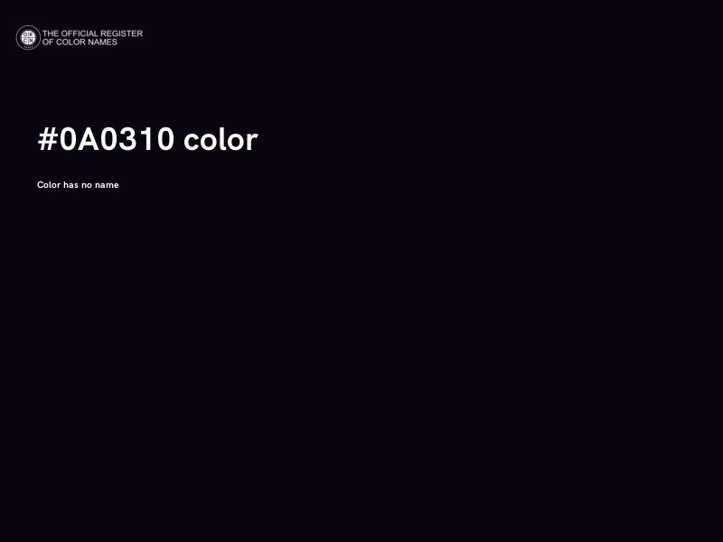 #0A0310 color image