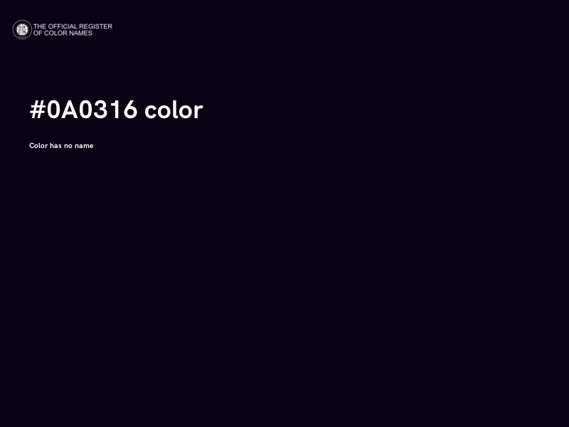 #0A0316 color image