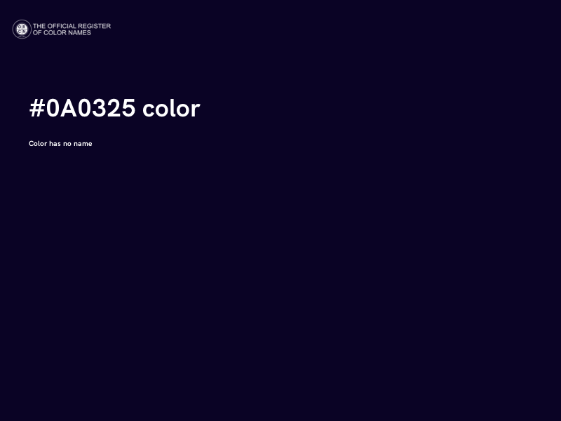 #0A0325 color image