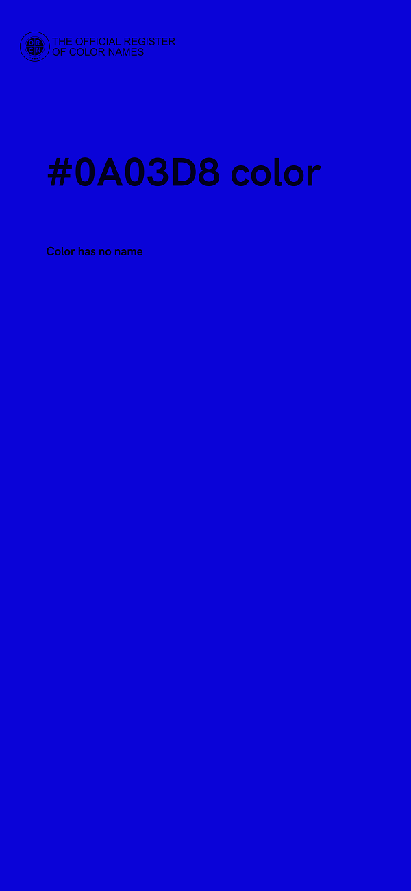 #0A03D8 color image