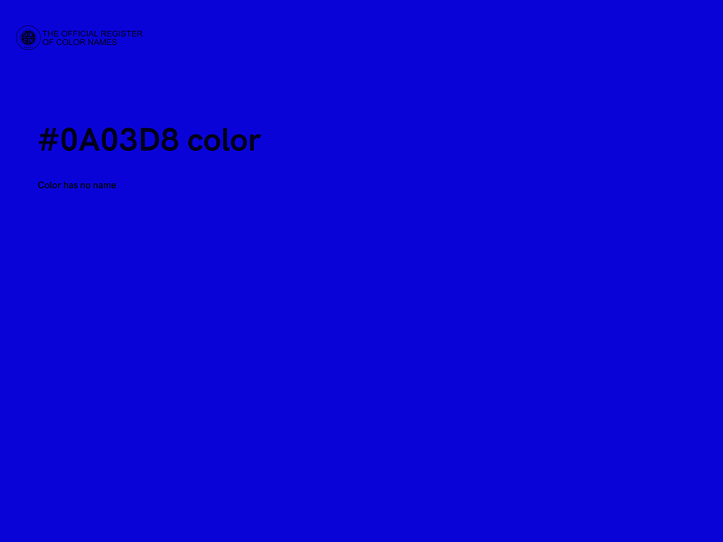 #0A03D8 color image