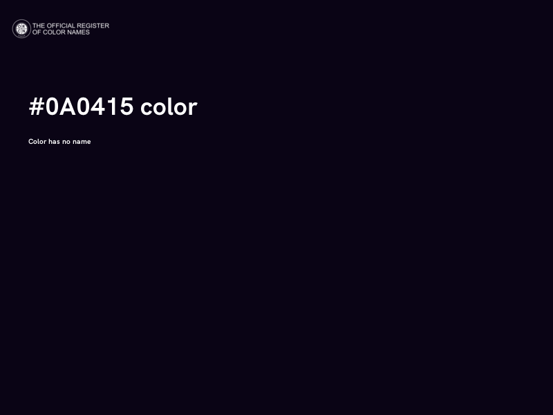 #0A0415 color image