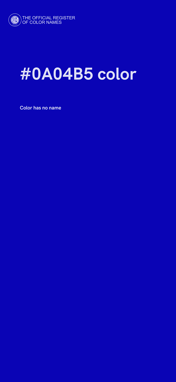 #0A04B5 color image