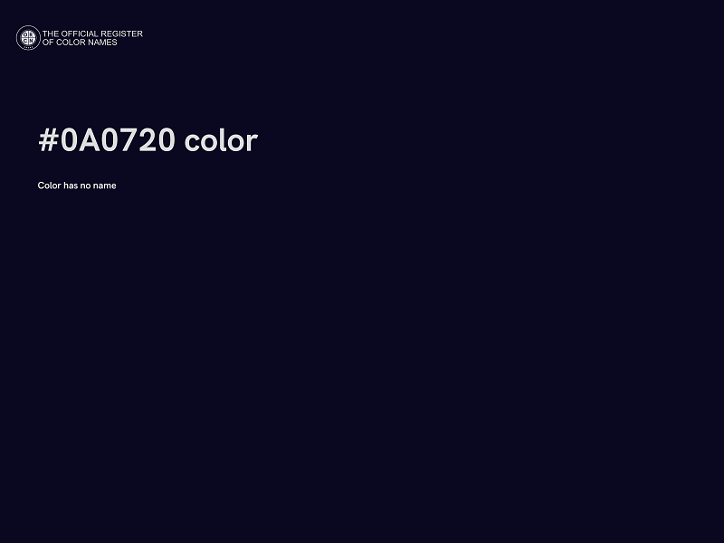 #0A0720 color image