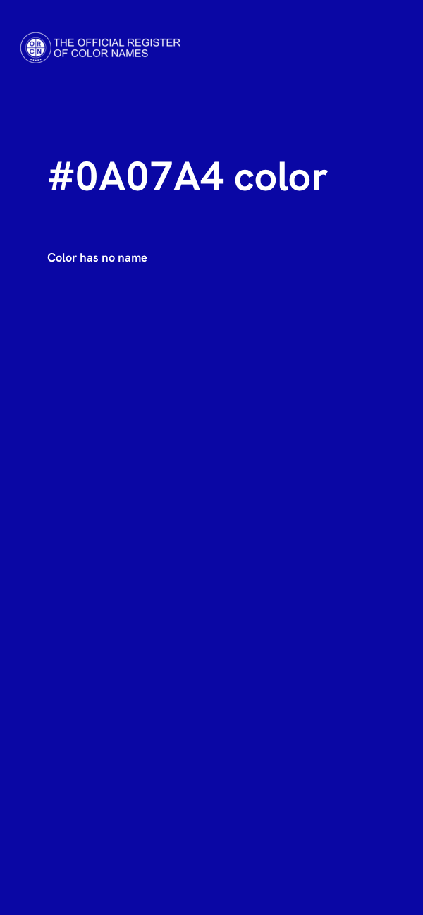 #0A07A4 color image