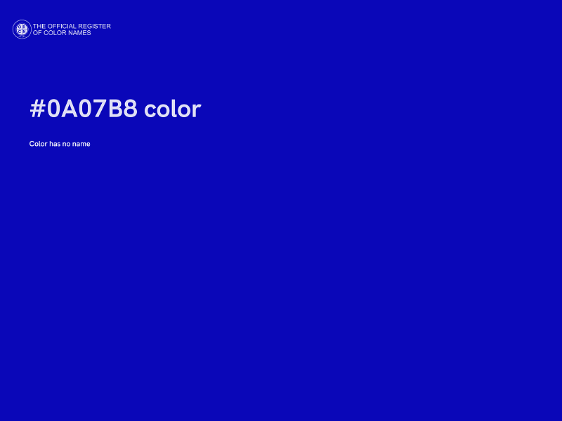#0A07B8 color image