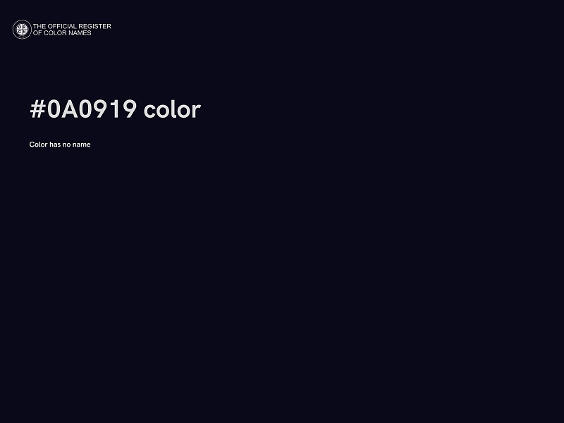 #0A0919 color image