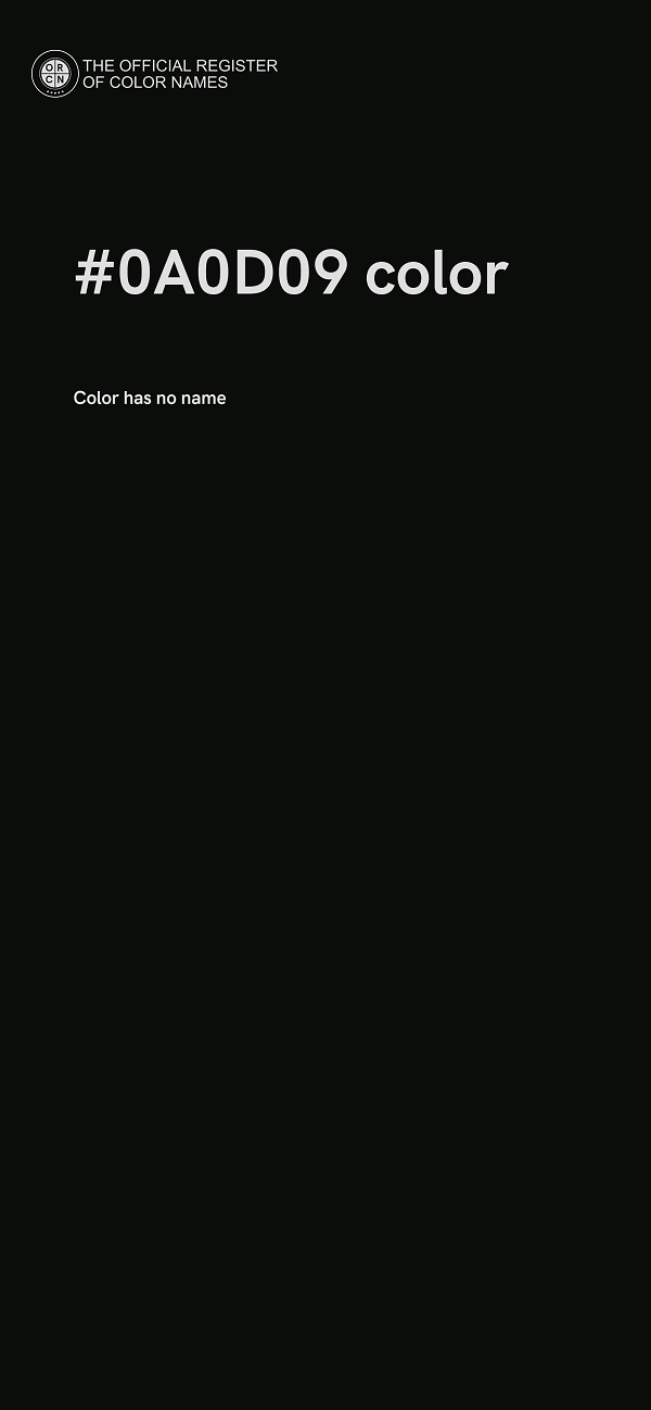 #0A0D09 color image