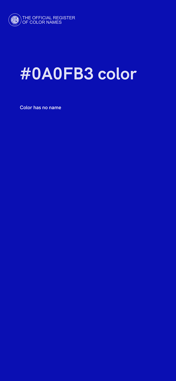 #0A0FB3 color image