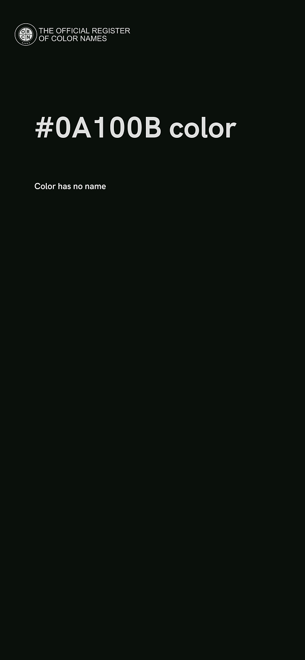 #0A100B color image