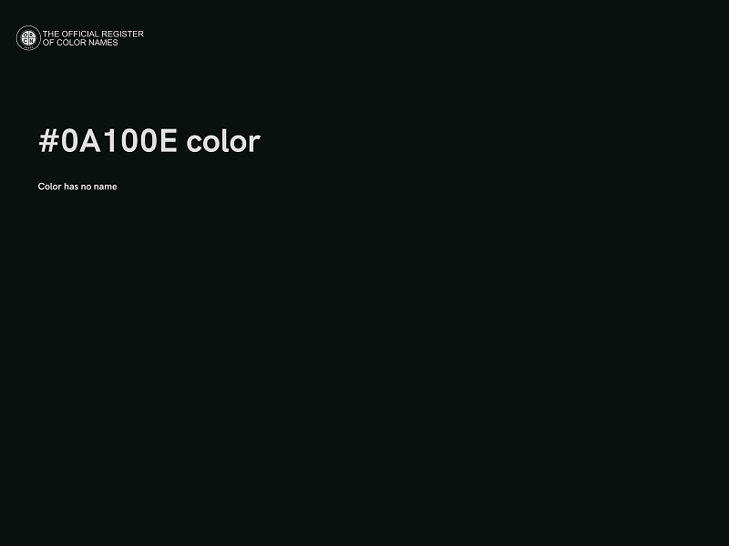 #0A100E color image