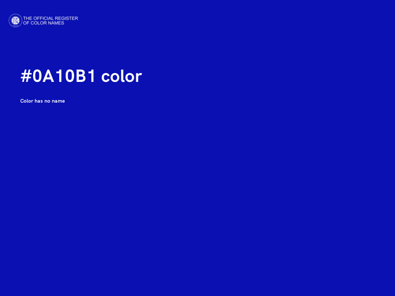 #0A10B1 color image
