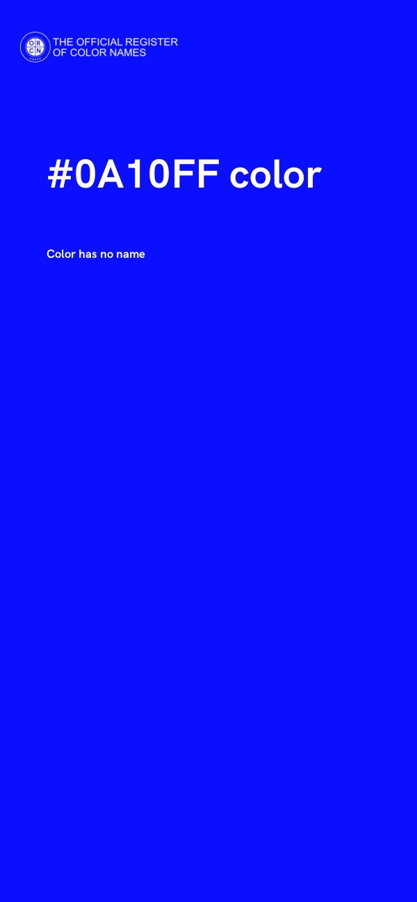 #0A10FF color image
