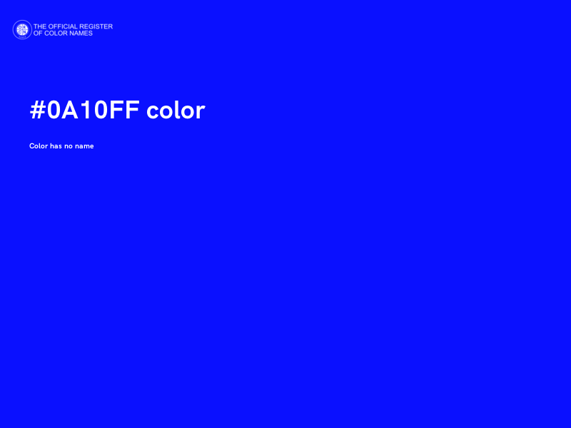 #0A10FF color image