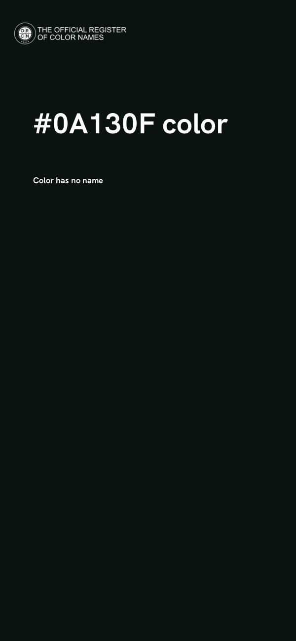 #0A130F color image