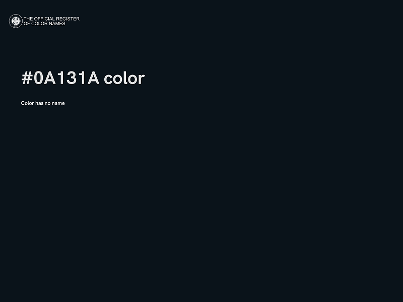 #0A131A color image