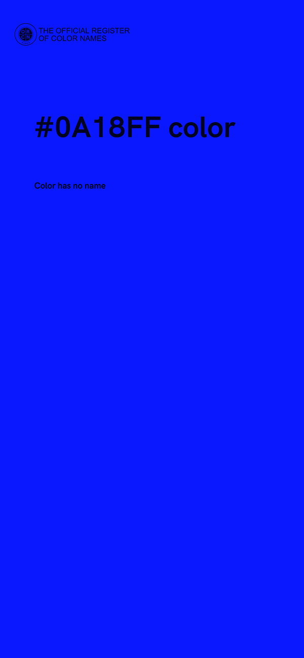 #0A18FF color image