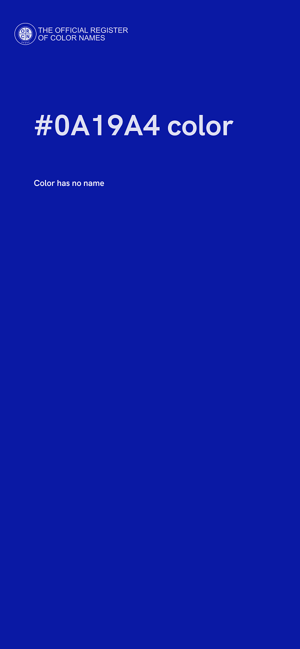 #0A19A4 color image