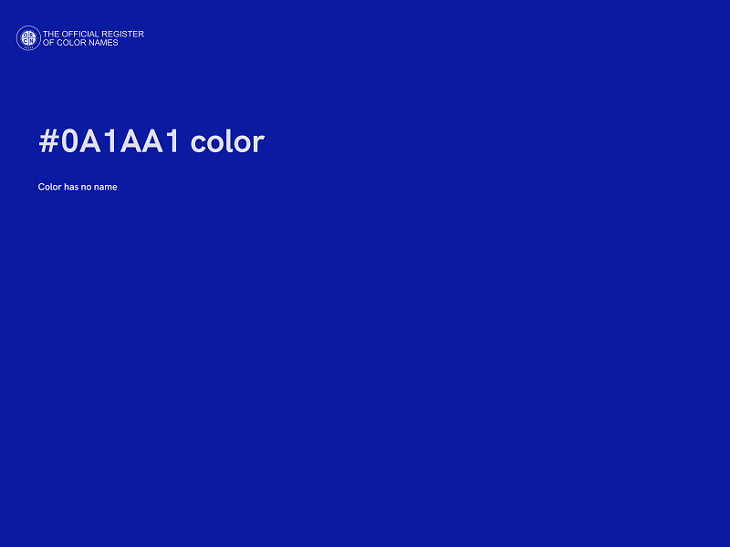 #0A1AA1 color image