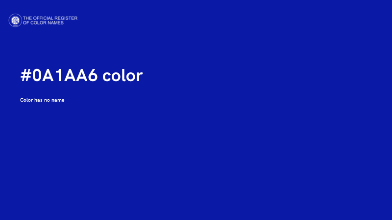 #0A1AA6 color image