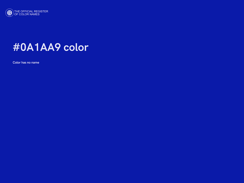 #0A1AA9 color image