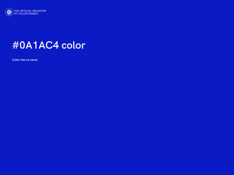 #0A1AC4 color image