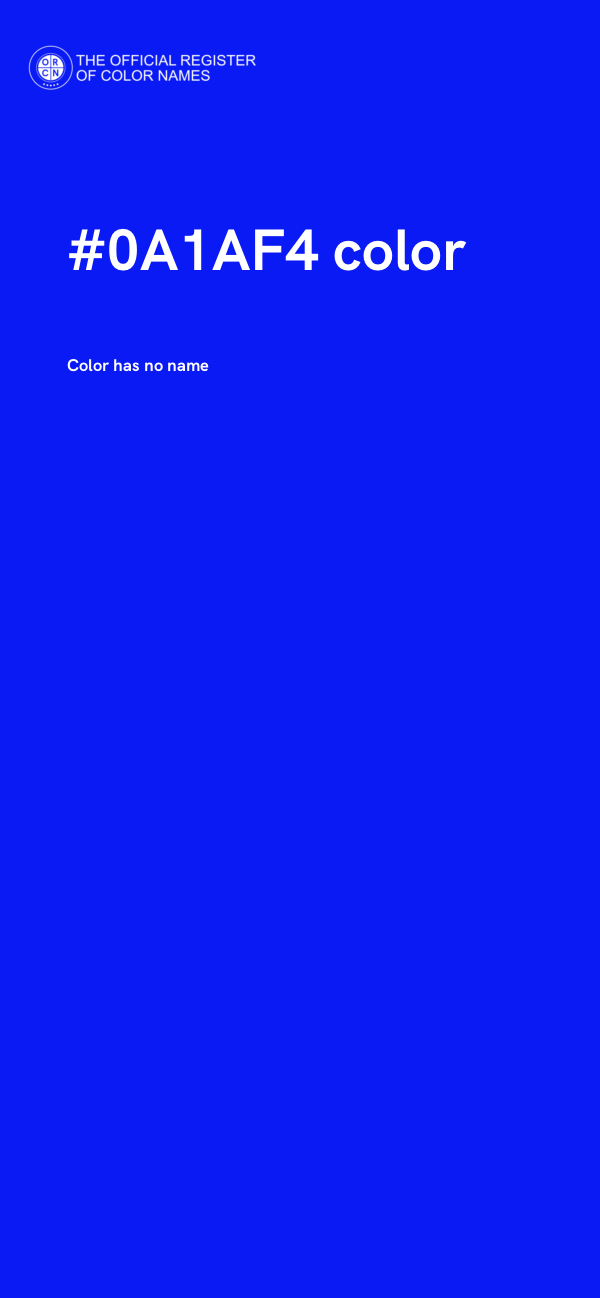 #0A1AF4 color image