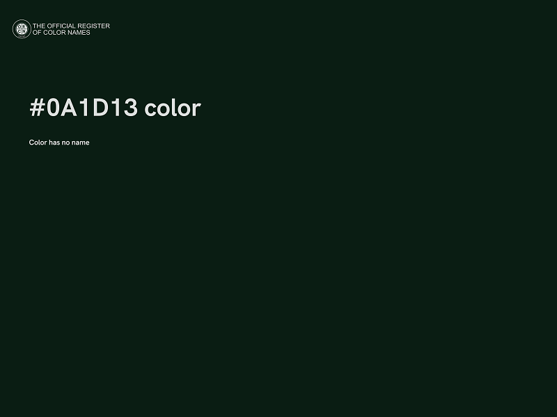 #0A1D13 color image