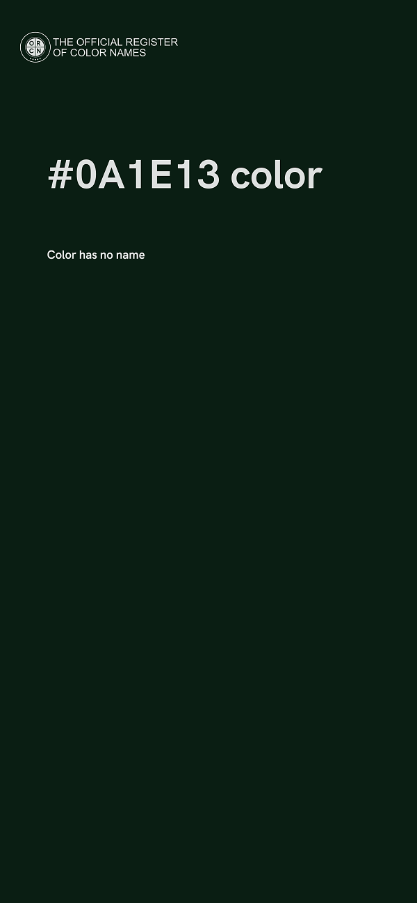#0A1E13 color image