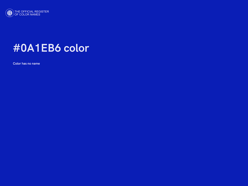 #0A1EB6 color image