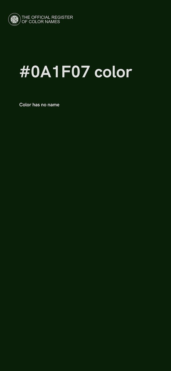 #0A1F07 color image