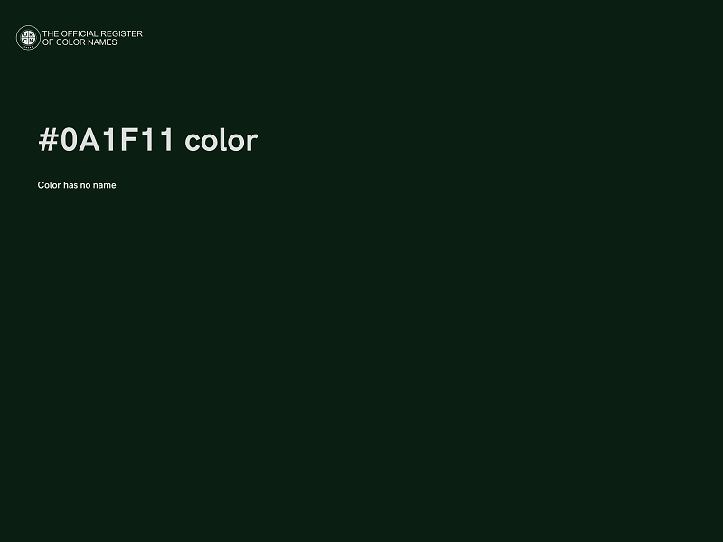 #0A1F11 color image