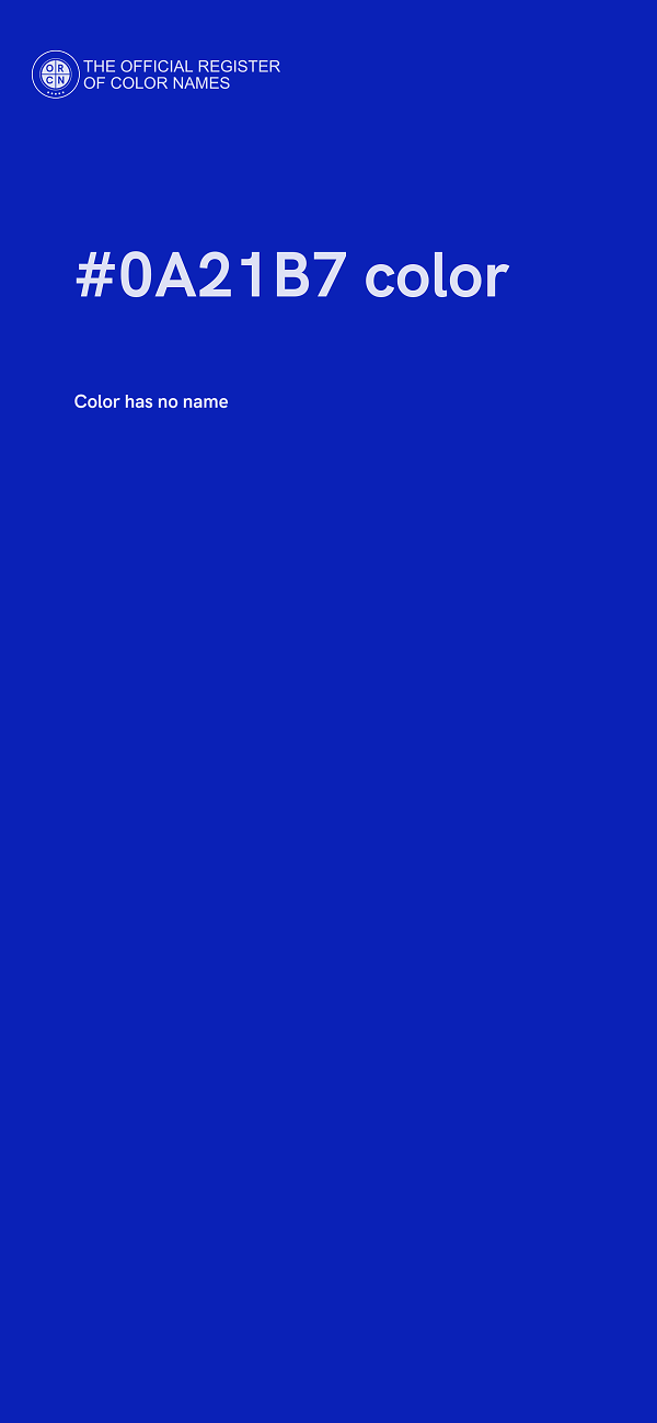 #0A21B7 color image