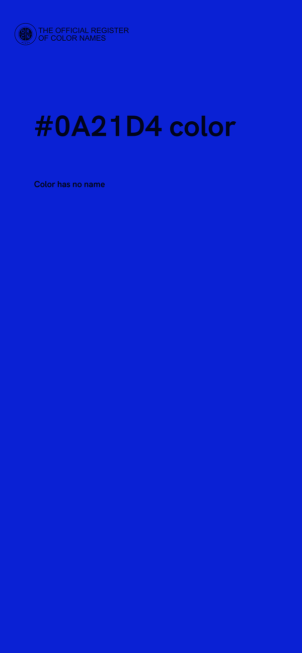 #0A21D4 color image